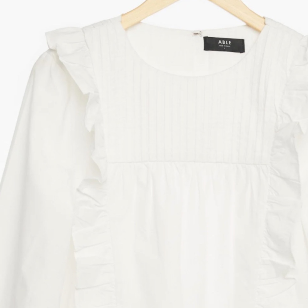 ABLE Sarah Ruffle Blouse | Size Medium - Picture 6 of 12
